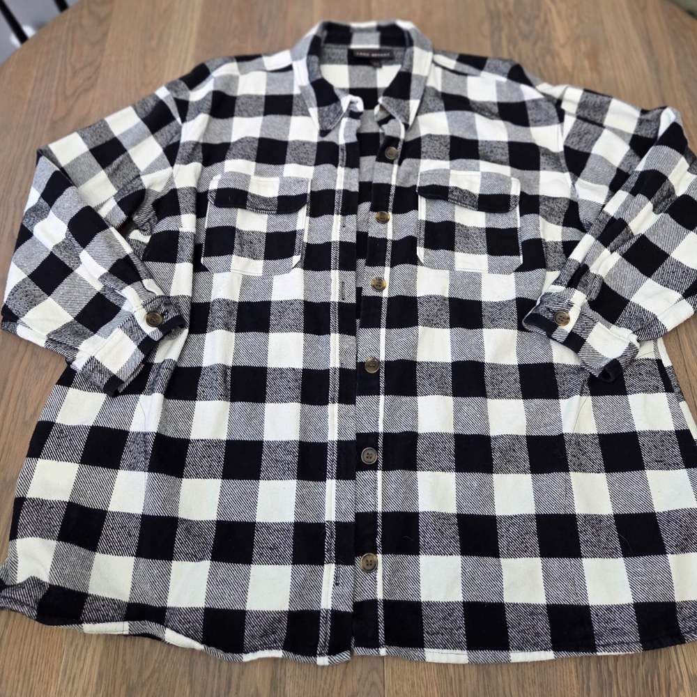 Lane Bryant Black and White Pea Coat Classic Design